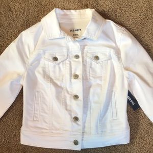 NWT Old Navy white denim jacket xs petite